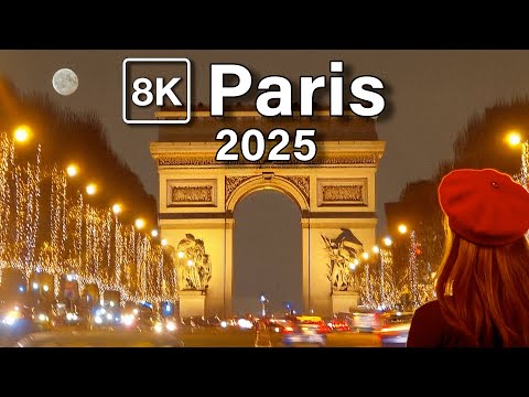 Видео: Париж 2025 8K Роскошные улицы Парижа днем ​​и ночью Прогулка