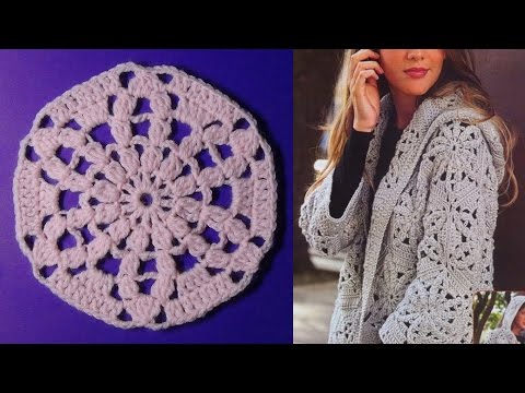 Видео: МК  мотива для жакета крючком.