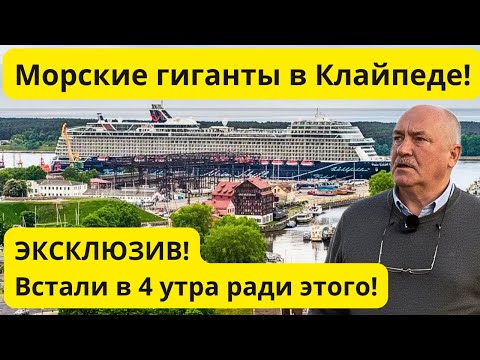 Видео: Как в Клайпеде встречают круизные лайнеры. Эксклюзивное видео из порта на рассвете.