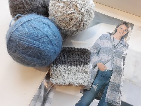 Видео: Полосатый кардиган спицами. Часть 1.