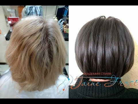 Видео: Тонирование блонда в графитовый цвет | Рецепт окрашивания волос