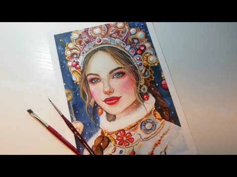 Видео: 👑Портрет акварелью / Portrait in watercolor👑