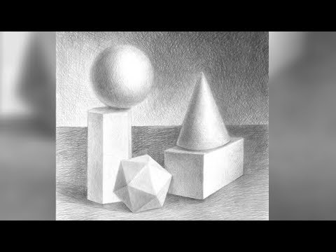 Видео: Рисуване на топче, принцип на хвърлената сянка, фон / Рисуване на натюрморт с молив част 4