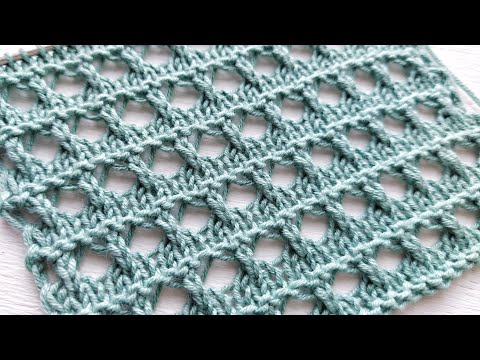 Видео: Лёгкий ажурный узор с рельефными горизонталями 🌞 Узор для лета