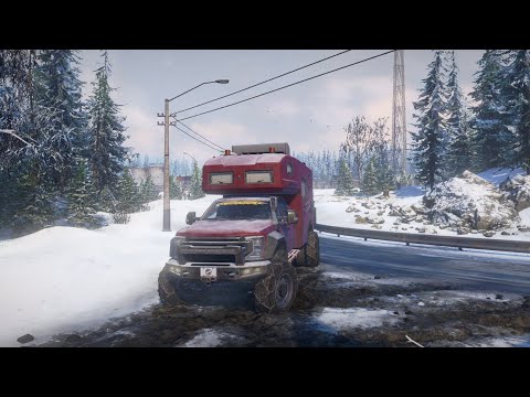 Видео: Офроуд по глубокому снегу на EarthRoamer SX ( Snow Runner ) Logitech G29 