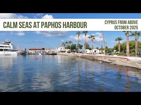 Видео: Спокойное осеннее море в гавани Пафоса — кадры с дрона