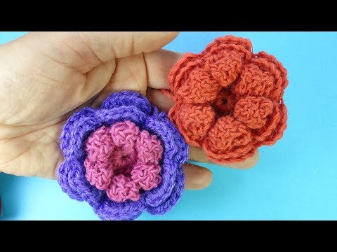 Видео: ЭКСКЛЮЗИВ! МАХРОВЫЙ ЦВЕТОК КРЮЧКОМ   вязаные цветы Crochet flower  101