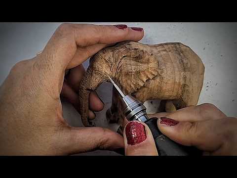 Видео: Dremel Wood Carving: Значимая Скульптура Слона, Привязанного к Дереву