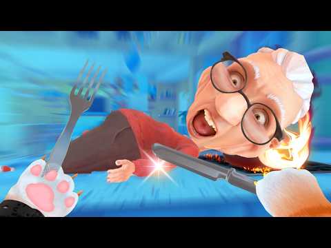 Видео: [Кот VR] Гениальный кот готовит бабушкину еду - I AM CAT VR