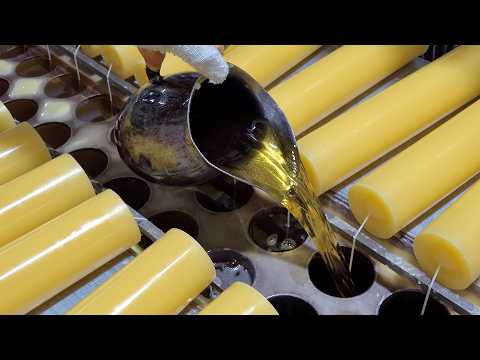 Видео: Как массово производить тысячи буддийских свечей за один день. Потрясающая фабрика свечей