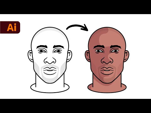 Видео: Учебное пособие по Adobe Illustrator — Как рисовать портреты (Коби Брайант)