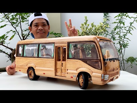 Видео: Резьба по дереву - TOYOTA COASTER MINI BUS - Искусство деревообработки