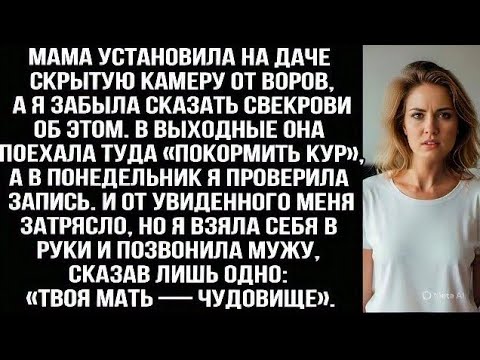 Видео: Я забыла сказать свекрови, что мама поставила на даче камеру. Посмотрев запись меня затрясло от шока