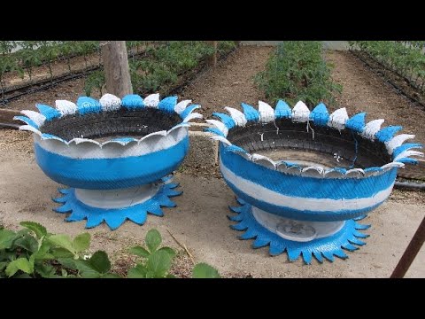 Видео: Клумба из автомобильного колеса.Ваза для цветов.