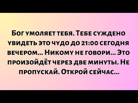 Видео: Бог умоляет тебя. Тебе суждено увидеть это чудо до 21:00 сегодня вечером...