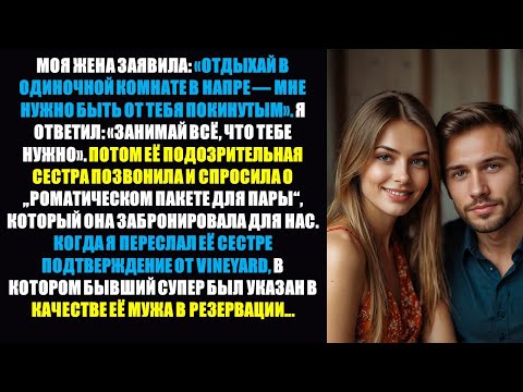 Видео: «Уединенный отдых» моей жены обернулся провалом — ее сестра увидела в бронировании имя ее бывшего...