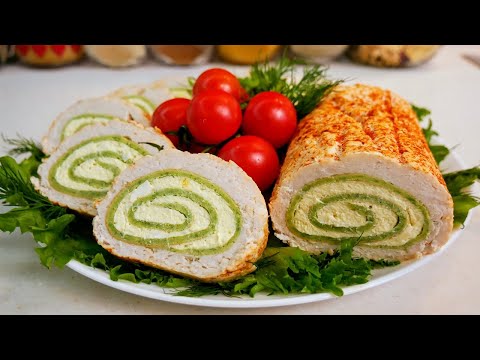 Видео: 🌿🍗 "Нежный рулет «Зеленый соблазн» с курицей и яичным паштетом" 🍗🌿Цыганка готовит.
