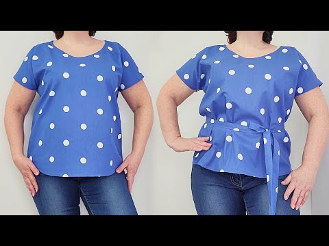 Видео: 📌Блузка за 11 минут. Проще не придумаешь / Как сшить кофточку, блузку