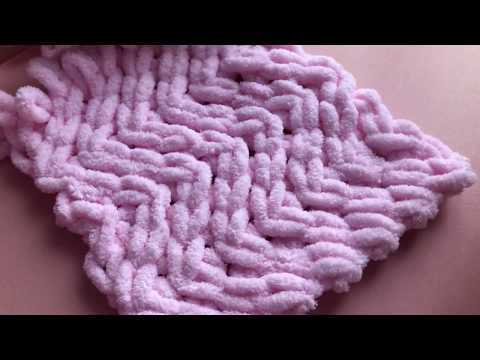 Видео: Как вязать нитками Alize Puffy узор зигзаг или елочки