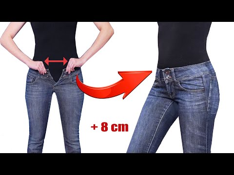 Видео: Как легко увеличить джинсы в поясе и по бокам - швейный совет!