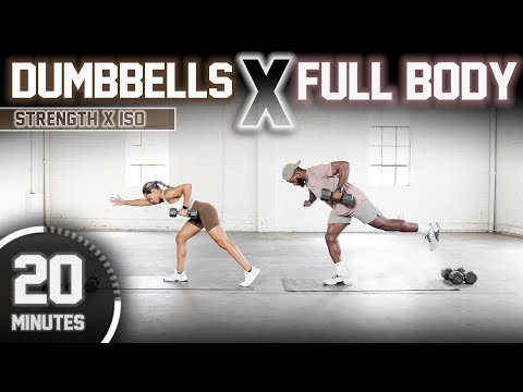 Видео: 20-минутная тренировка с гантелями на все тело [Сила x Изо]
