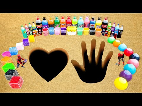 Видео: Как сделать сердце и руку из цемента и шариков Orbeez, Big Fanta, Mtn Dew, Mirinda, Coca Cola и M...