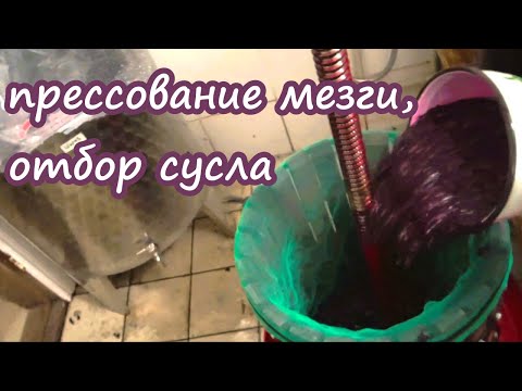 Видео: ДОМАШНЕЕ ВИНОДЕЛИЕ ПО ТЕХНОЛОГИИ /Отбор сусла-самотека и прессование мезги
