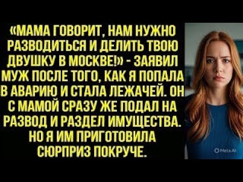 Видео: «Мама говорит, нам нужно разводиться и делить твою двушку в Москве!» — заявил муж после моей авaрии