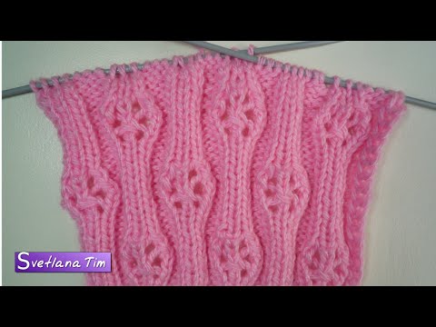 Видео: Ажурная Резинка 2x2 с АЖУРНЫМИ КОЛЕСИКАМИ. Вязание спицами / АЖУРНЫЕ УЗОРЫ № 168