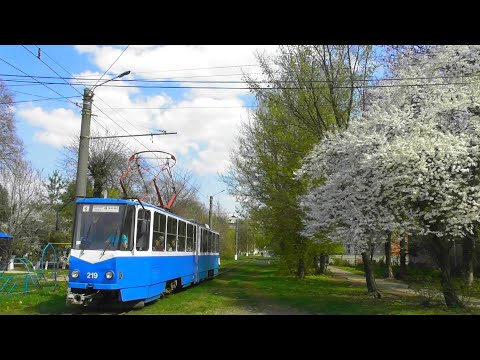 Видео: Трамвай Tatra KT4SU №219. Маршрут №4. Винница. Весна. 23.04.2019. FHD.