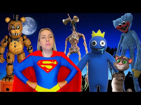 Видео: Победила Сиреноголового Радужных друзей Хаги Ваги Мишку Фредди Говорящего Тома! Моя Мама СУПЕРГЕРОЙ