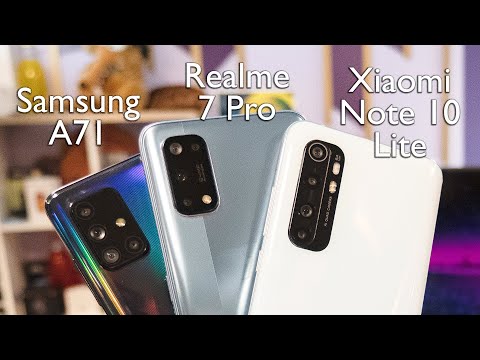 Видео: Samsung Galaxy A71 / Realme 7 Pro / Xiaomi Mi Note 10 Lite. Сравнение смартфонов!