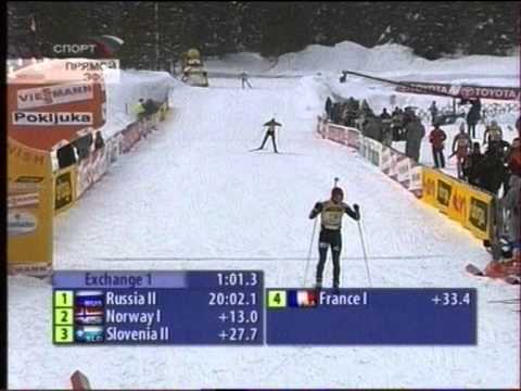 Видео: Чемпионат мира 2006, Pokljuka, смешанная эстафета