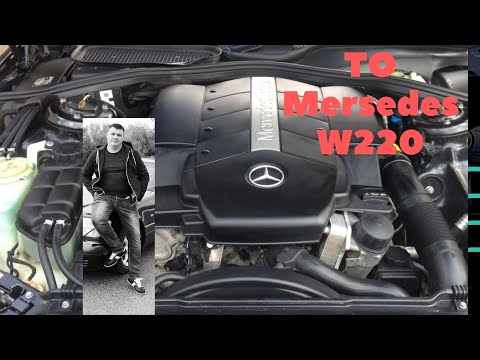 Видео: MERCEDES W220 S55 AMG - замена тормозных колодок,  масло ДВС!!!