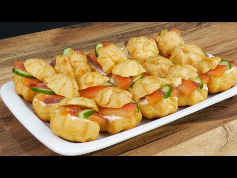 Видео: Как приготовить  профитроли из куриной икры. Закуска, которую съедают первой.