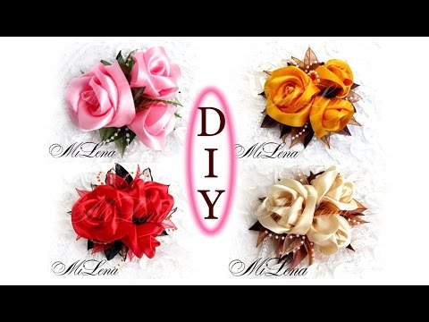 Видео: Заколка с розами Легко и Просто / МК / DIY Hairclip with roses / DIY Flower hairclip
