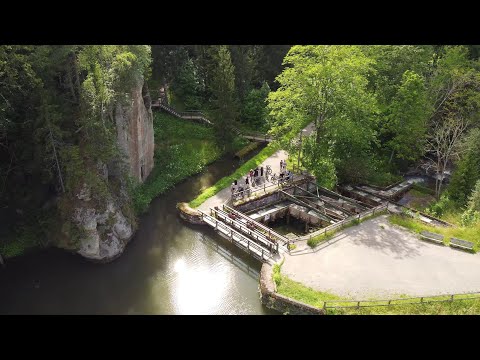 Видео: Ānfabrikas klintis с дрона - Līgatne, Latvia