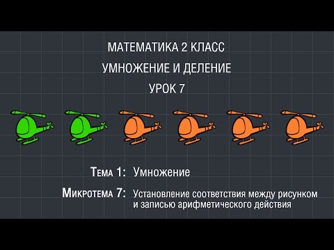 Видео: Математика 2 класс. Урок 7. Умножаем числа. Установления соответствия между рисунком и записью