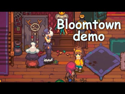 Видео: Bloomtown: A Different Story | Две ведьмы и конфеты | Прохождение демки №3