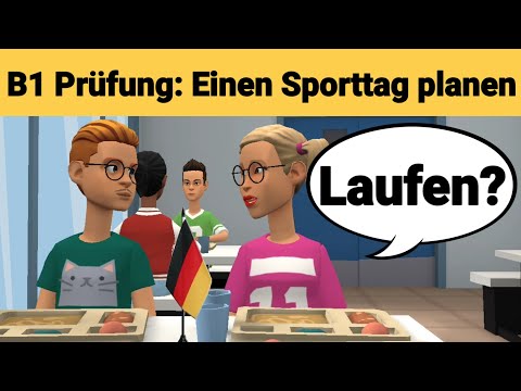Видео: Устный экзамен по немецкому языку B1 | Совместное планирование/Диалог | Устная часть 3: День спорта