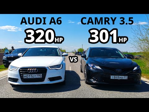 Видео: AUDI A6 3.0 TDI (320л.с.) vs CAMRY V70 3.5 (301л.с.). OCTAVIA A5 RS vs SEAT LEON 1.8T. CAMRY v55 3.5