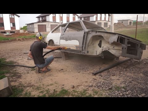Видео: Красим Ваз-2108 в эффектный цвет. Пескоструй и сварка. Body repair