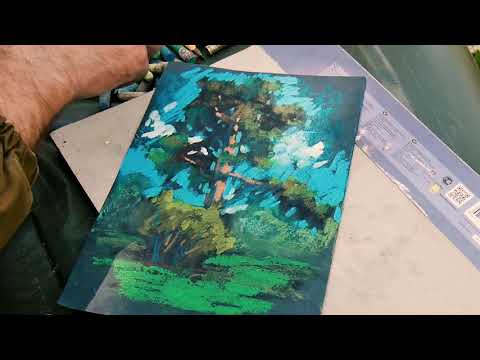 Видео: Масляная пастель. Пленер. Рисунок сосны.