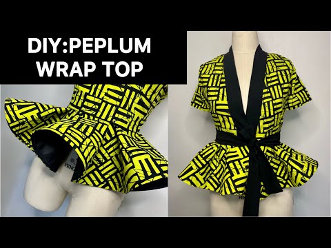 Видео: Как раскроить и сшить топ-халат с баской | Простое руководство по кройке и шитью.