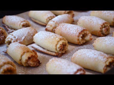 Видео: Хрустящие печеньки с ореховой начинкой! Вкусно и быстро. #477