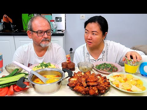 Видео: МУКБАНГ КРЫЛЬЯ, а ТАКЖЕ ТУРЕЦКАЯ ВКУСНЯТИНА - СУП ПЮРЕ и САЛАТ с Айвой, Морковкой и т.д.