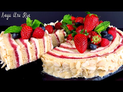Видео: 🍓КРАСИВЫЙ ТОРТ клубничный праздничный торт на день рождения, торт с клубникой Люда Изи Кук выпечка