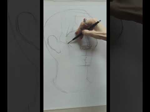 Видео: 1часть. Учебный рисунок гипсовой головы Цезаря