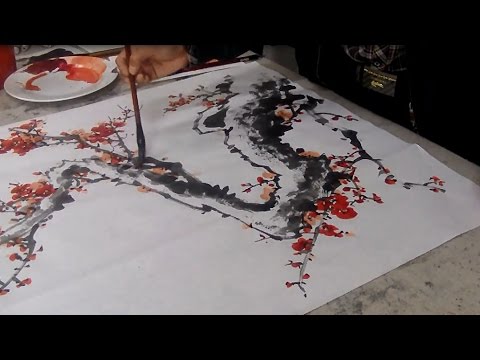 Видео: Картины китайского искусства: Сливовая картина художника Гу Чэн Си