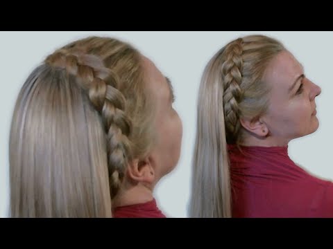 Видео: Прическа с Ободком из Косы для Распущенных Волос (видео). Braid Headband (Hair Tutorial)